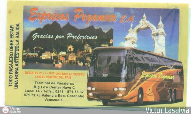 Pasajes Tickets y Boletos Expresos Pegamar por Juan De Asceno