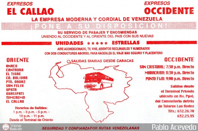Pasajes Tickets y Boletos Expresos El Callao por Pablo Acevedo