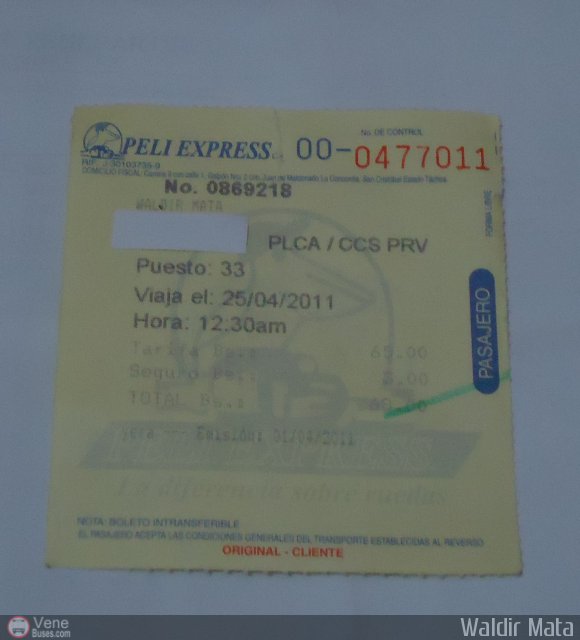 Pasajes Tickets y Boletos Peli Express por Waldir Mata