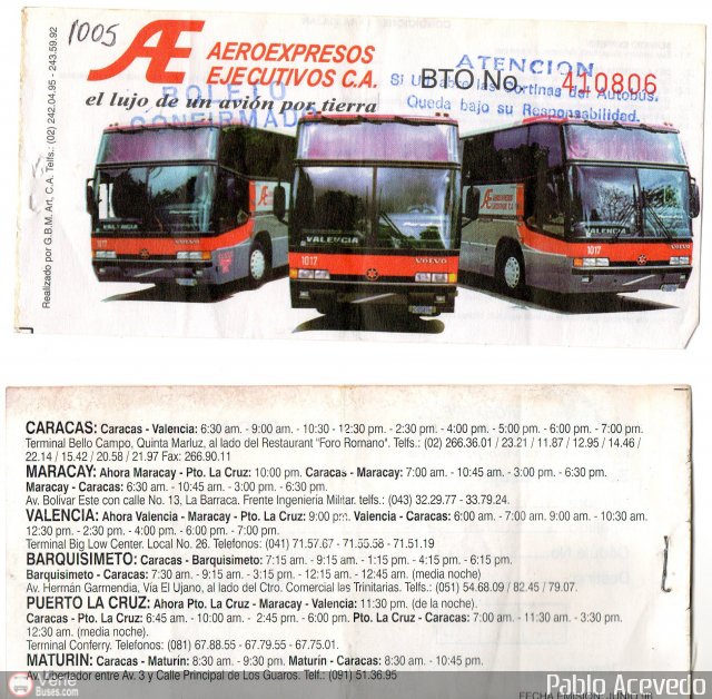 Pasajes Tickets y Boletos Aeroexpresos Ejecutivos por Pablo Acevedo