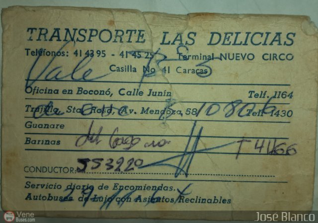 Pasajes Tickets y Boletos Transporte Las Delicias por Jos Briceo