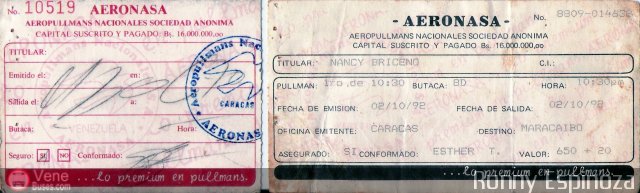 Pasajes Tickets y Boletos Aeronasa por Ronny Espinoza